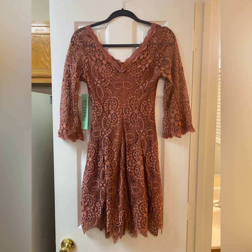 Burnt Orange Lace Dress